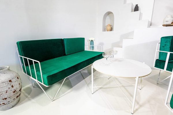 Wire Sofa Lounge with Velvet Cushions - Image 20