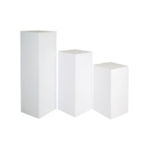 White Square Plinths Hire - Set of 3